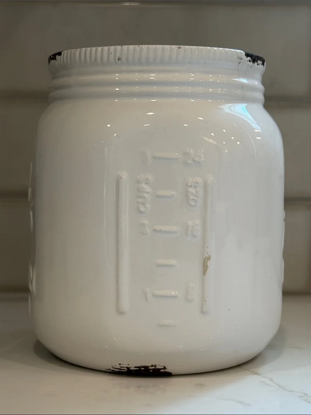 Apropos Home Collection Mason Jar Ceramic Utensil Crock Utensil Holder Antique